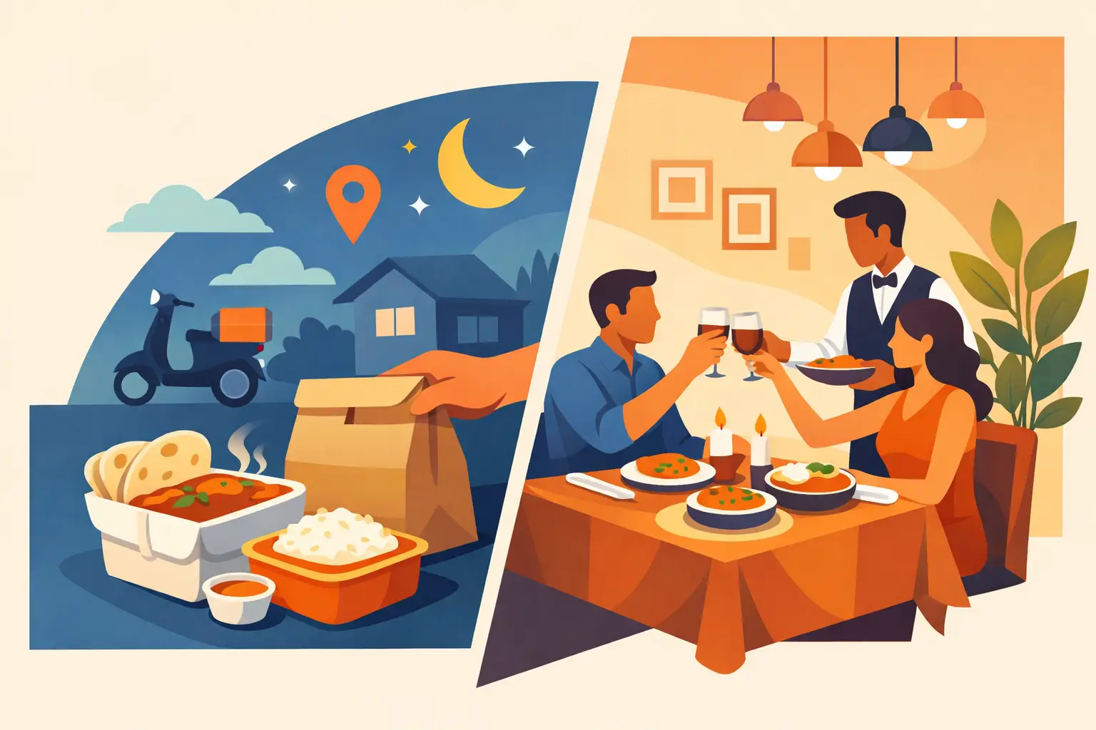Indian Takeaway Versus Dine In or a Table?